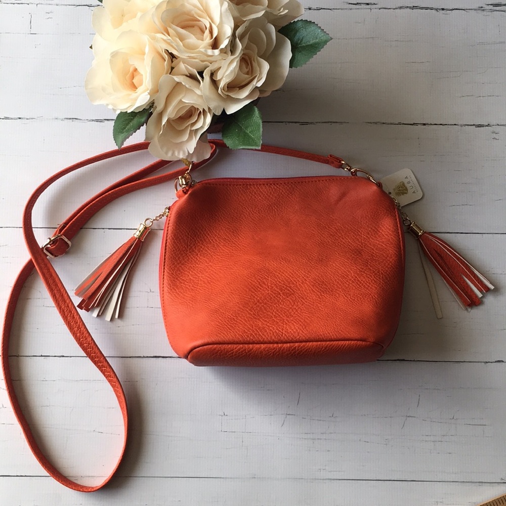 NEW! 🖤Aura’s Orange Tassel Crossbody Bag